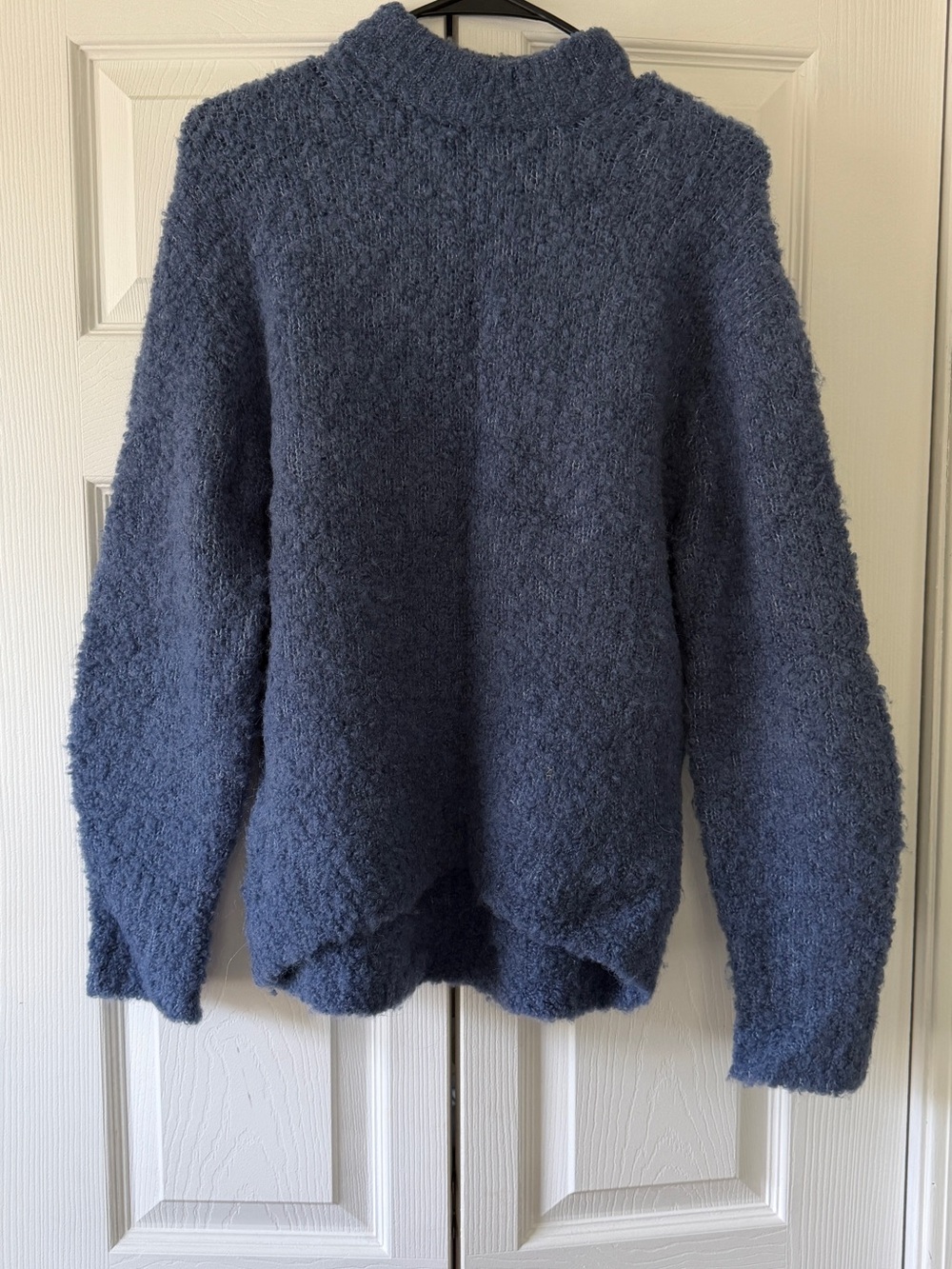 Madewell Pebbled Blue Mock Neck Sweater
